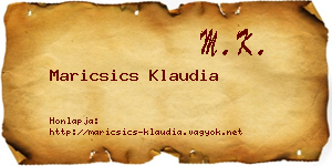 Maricsics Klaudia névjegykártya