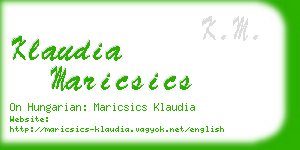 klaudia maricsics business card